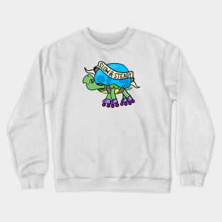 Slow & Steady Rollerskating Turtle Crewneck Sweatshirt